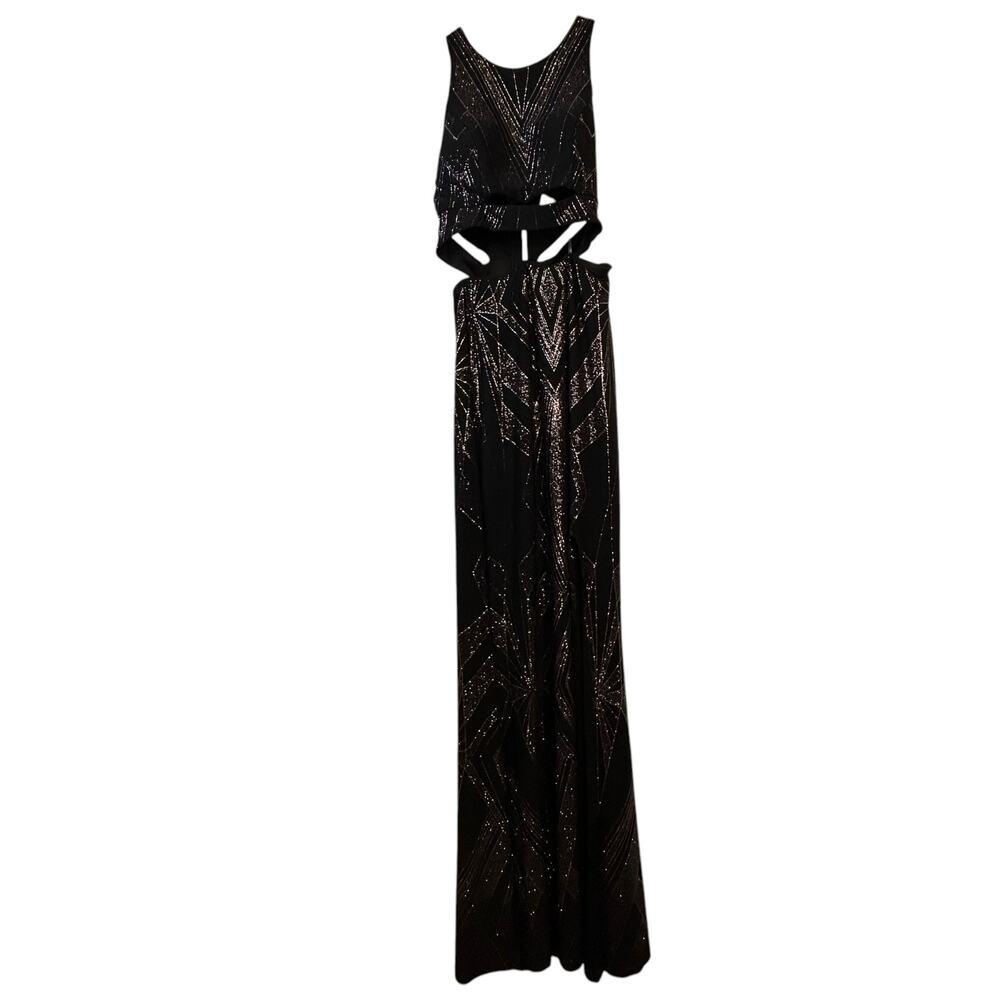 Jump Apparal Black Glitter Cutout Prom Dress- Size 1/2